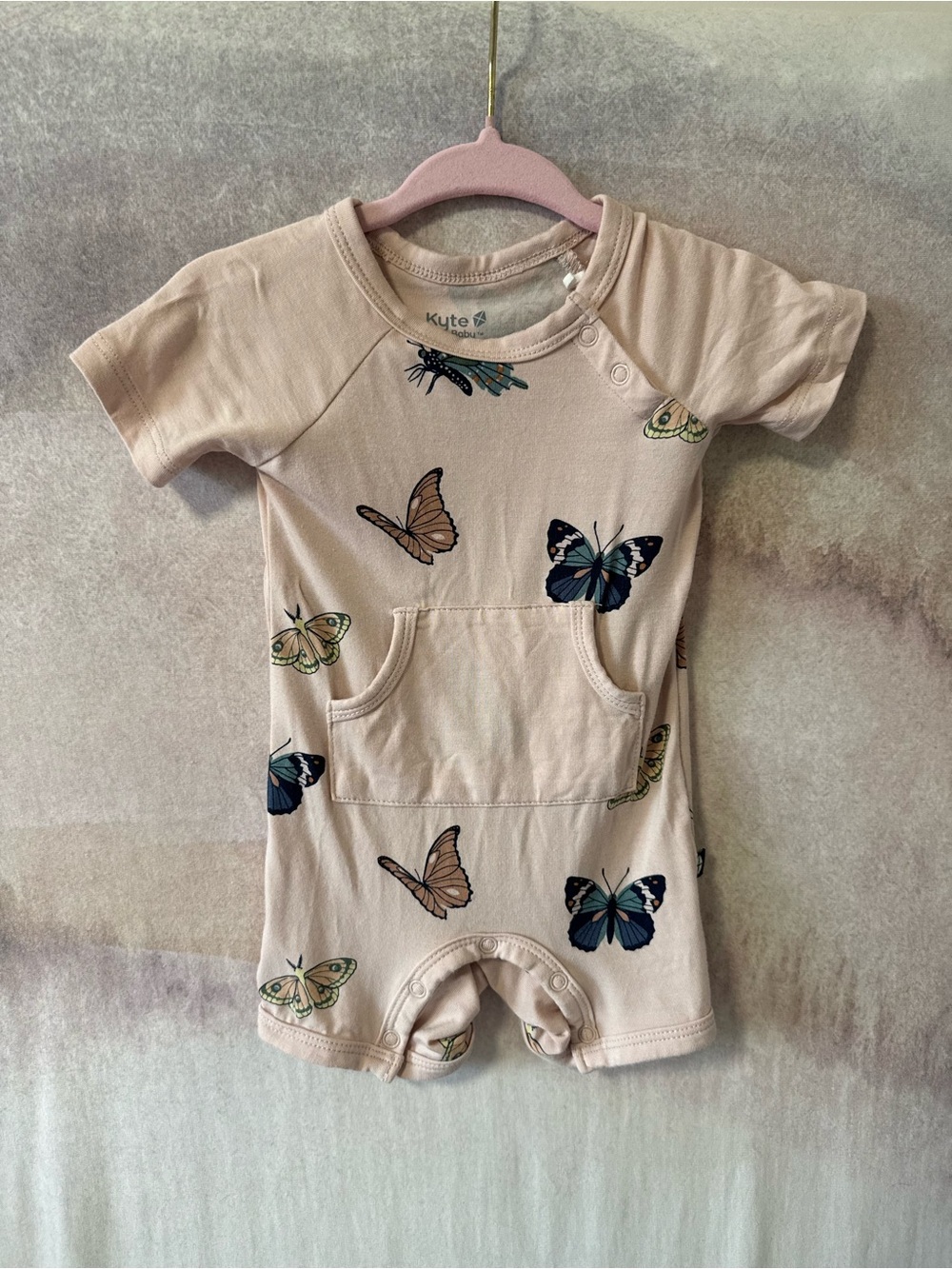 Kyte BABY Blush Butterfly shortall